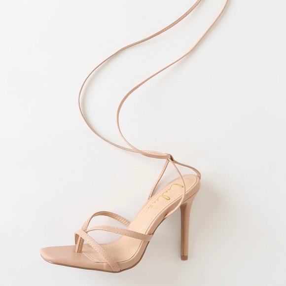 New in Box Lulu's Simonee nude wrap sandal heels - smokeshow!! 🔥👯♀️ - Picture 4 of 9